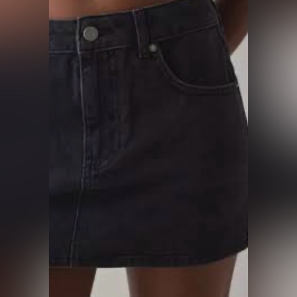 BDG Onna Denim Mini Skirt  Faded Black Medium Short Pencil Style - Picture 2 of 13